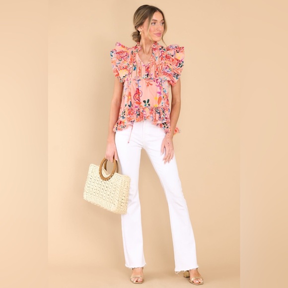 Tina Rainbow Floral Pink Sand Top Alivia - Picture 2 of 9